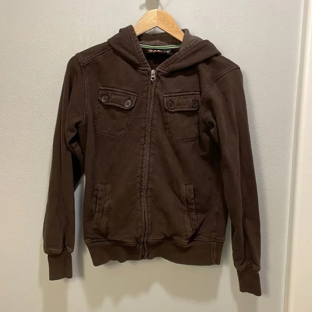 Ariat woman’s brown zip up sweatshirt